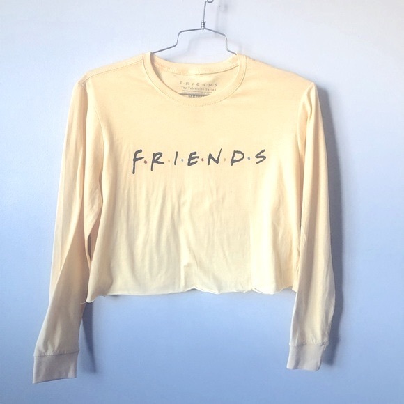 FRIENDS Tops - Friends Yellow Oversized Long Sleeve Boyfriend Tee Size Medium